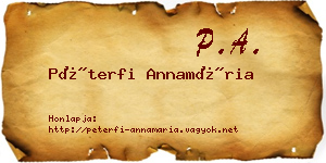 Péterfi Annamária névjegykártya