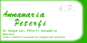 annamaria peterfi business card